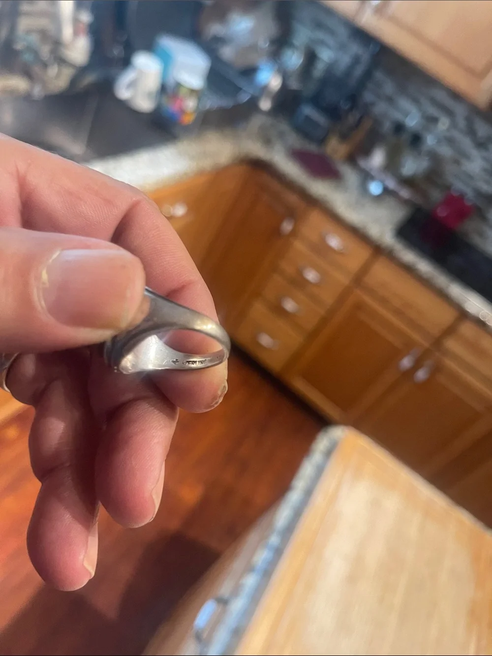 Men's Two-Tone Signet Ring in Silver and Gold-Tone